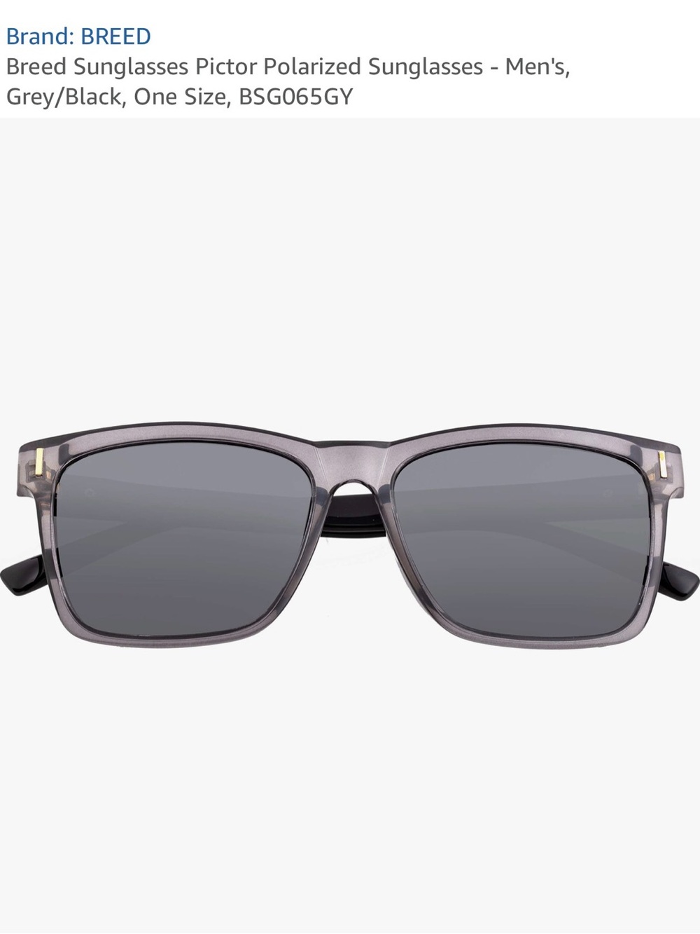 BREED Grey Frame Polarized Sunglasses with Black Lenses
